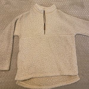 Off white, medium size, Time and True, quarter zip pull over